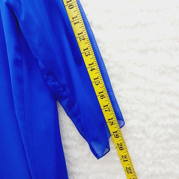 Blouse Kimono Caroline Rose Silk Rich Purple Elegant Luxury Minimalist Size M - Picture 7 of 16